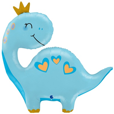 Динозаврик голубой в короне