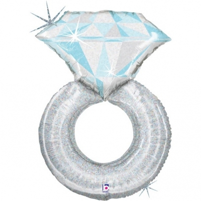 Кольцо с бриллиантом, Серебро, Голография