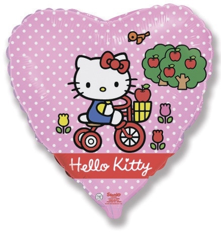 Сердце Хелло Китти на велосипеде